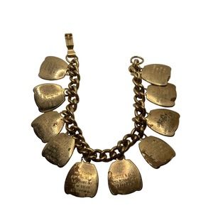 Vintage Funny 10 Commandment Charm Bracelet